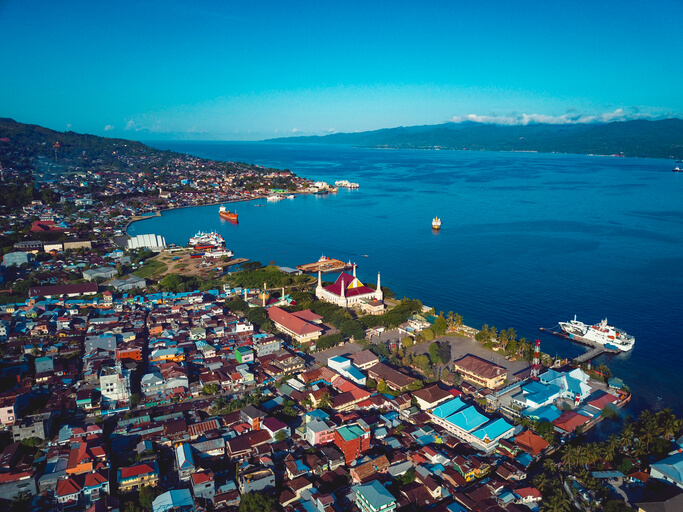 Freetown Sierra Leone aerial cityscape